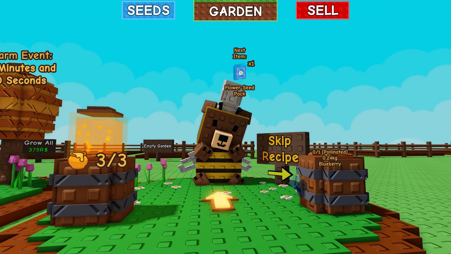 The bear has appeared beside the Queen Bee in Grow a Garden (Image via Roblox)